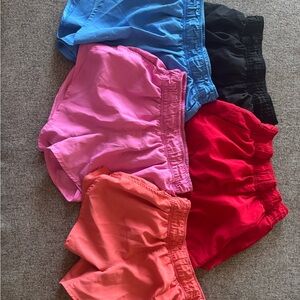 Girls' Bright Elastic-Waist Shorts - Pink, Blue, Black, Red, Coral